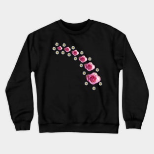 roses, daisy flowers, blooming daisies, pink rose Crewneck Sweatshirt